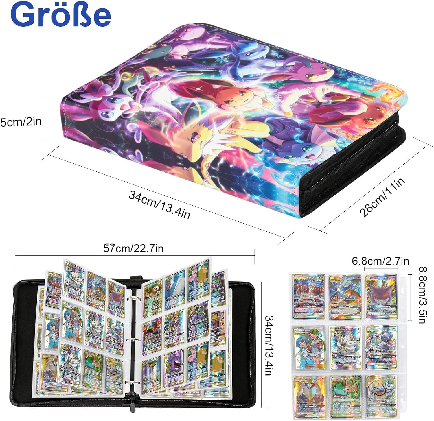 Detalle 2 de Herritozl Sammelalbum Pokemon Karten 50 Seiten