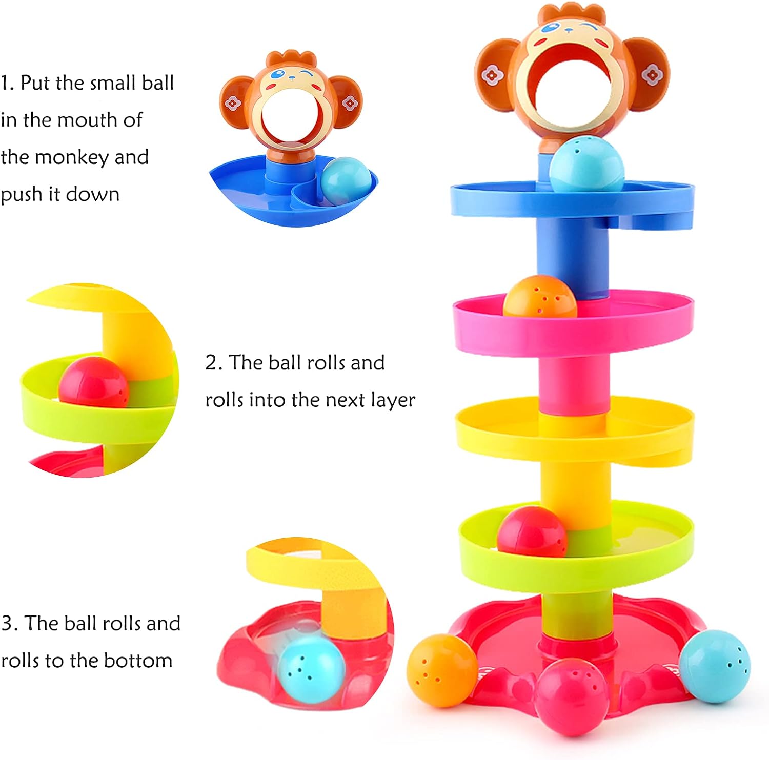 Detalle 2 de Baby Ball Drop and Roll Ramp Toy for 9-18 Months