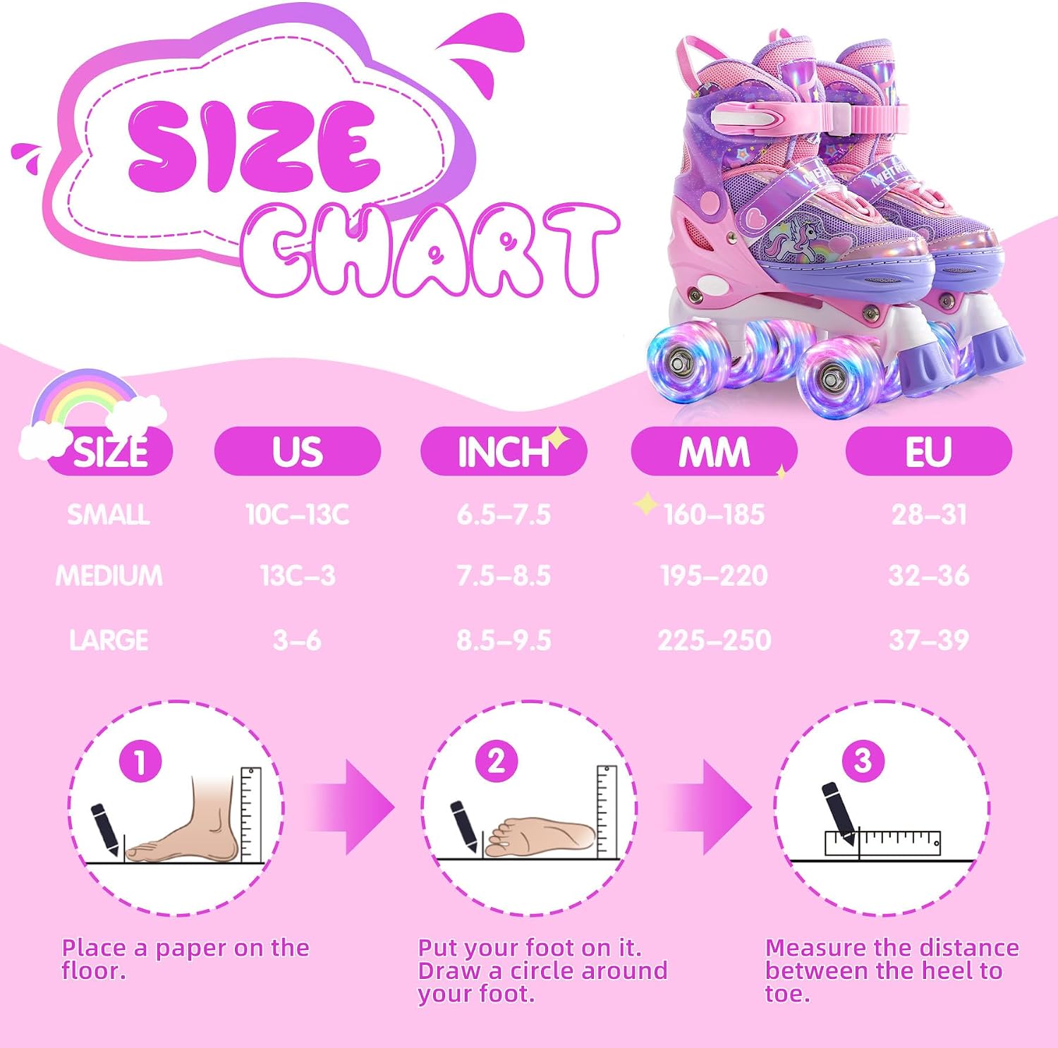 Thumbnail 3 de METROLLER Kids Adjustable Roller Skates Ages 4-12 🛼