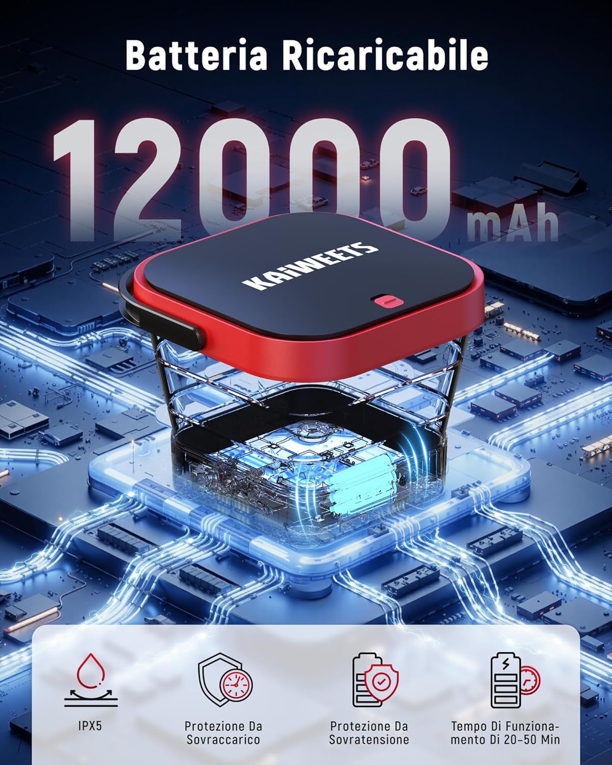 Thumbnail 4 de KAIWEETS Idropulitrice Portatile 15 Bar pieghevole con ugello 5 in 1 e serbatoio 12 L