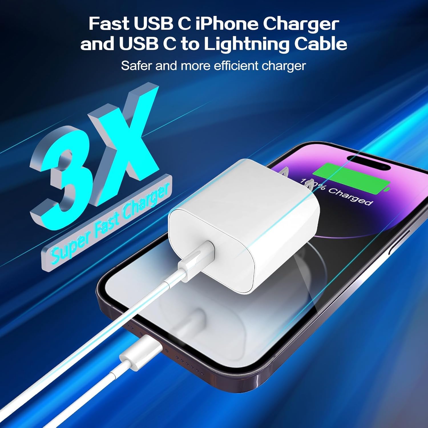Detalle 2 de WILLTOP USB-C iPhone Charger 2-Pack with 10-Foot MFi Lightning Cables