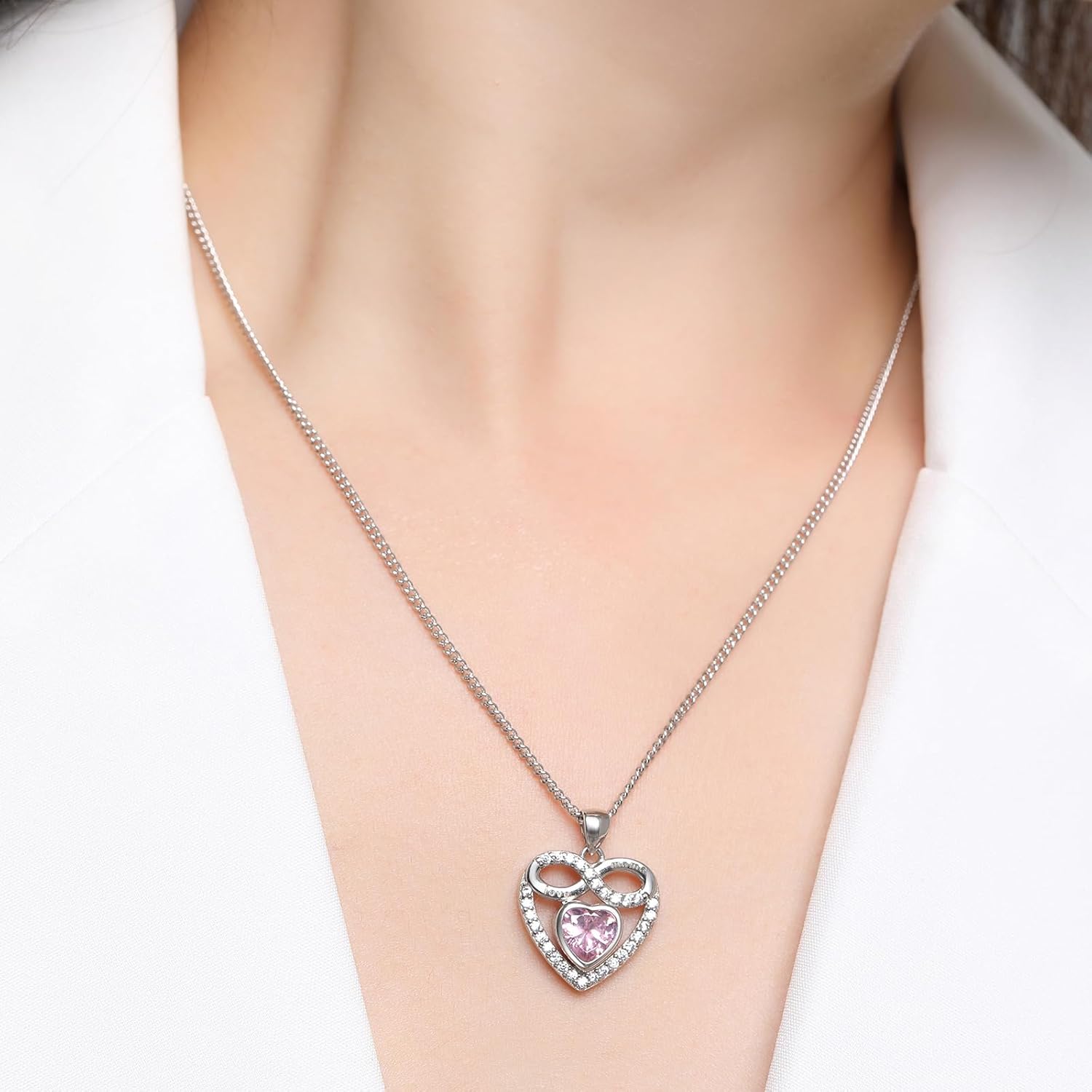 Thumbnail 1 de TIZU Collana donna Cuore Amore infinito con rosa 🎁