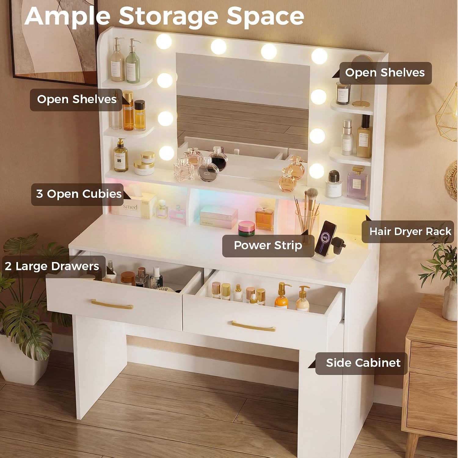 Detalle de LUCKRACER Vanity Desk
