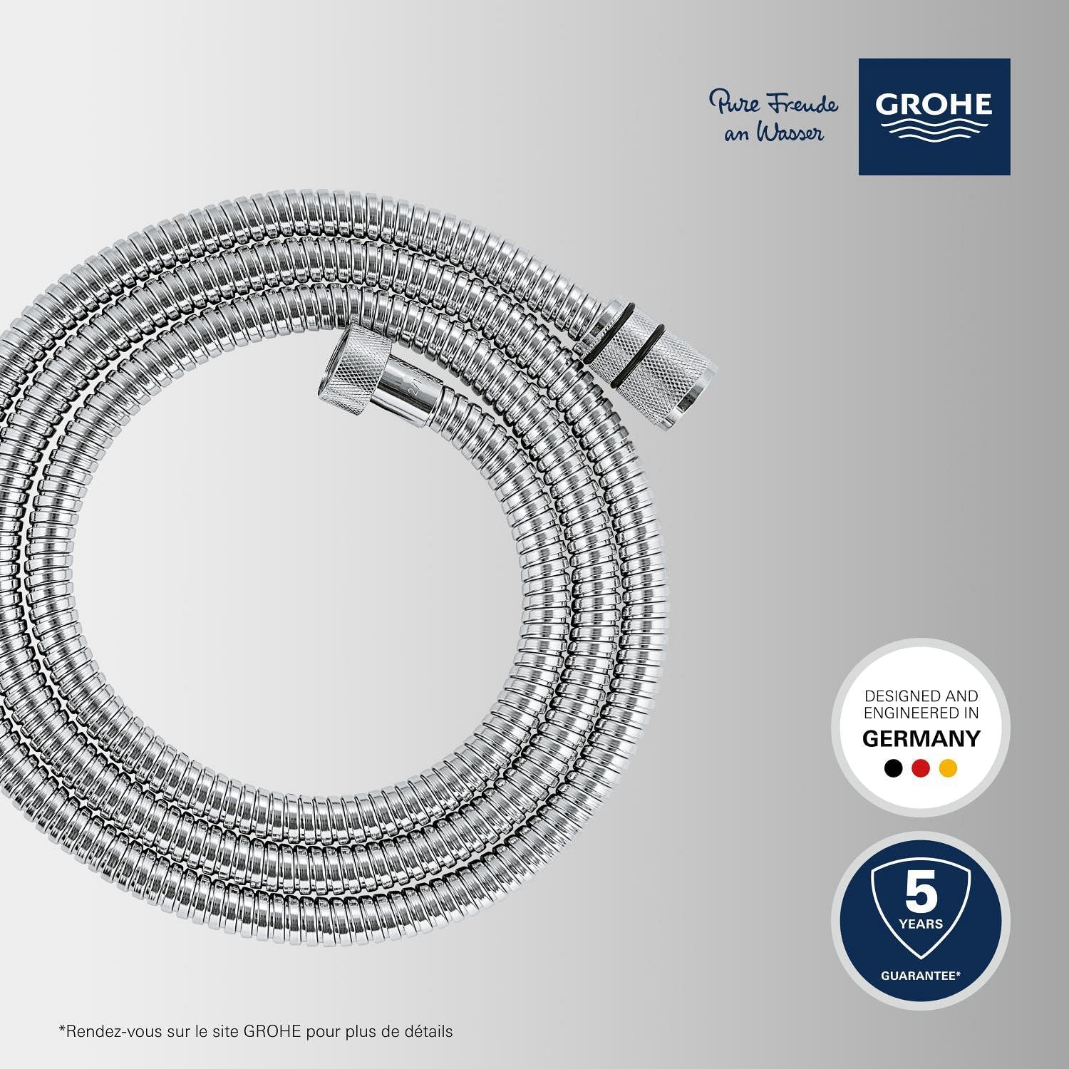 Thumbnail 4 de GROHE Flexible Tuyau de Douche VitalioFlex métallique TwistStop 1750mm, Chrome