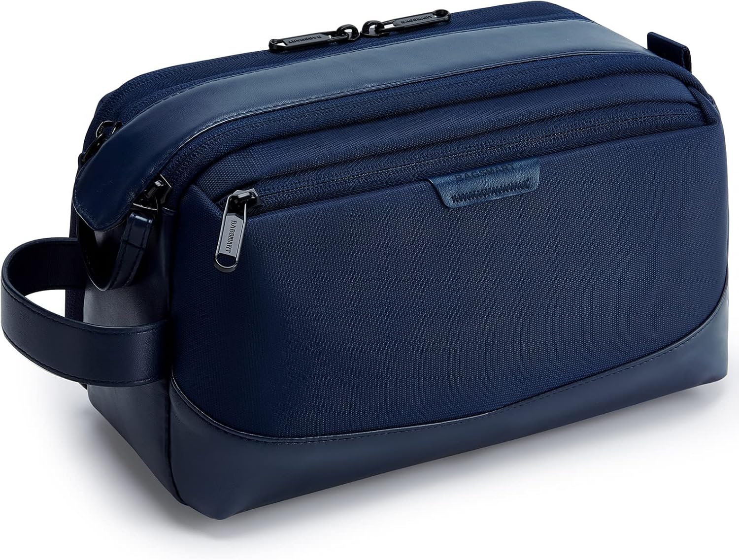 BAGSMART Kulturbeutel für Herren (Kulturtasche Organizer) aus wasserabweisendem PU-Leder – Dopp Kit in Marineblau