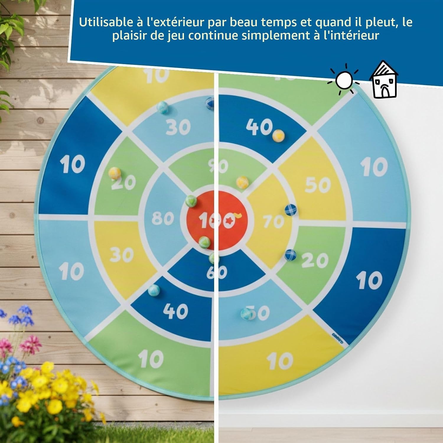 Thumbnail 5 de alldoro 60061 XXL-dartbord met klittenbandballen, pop-up en draagtas