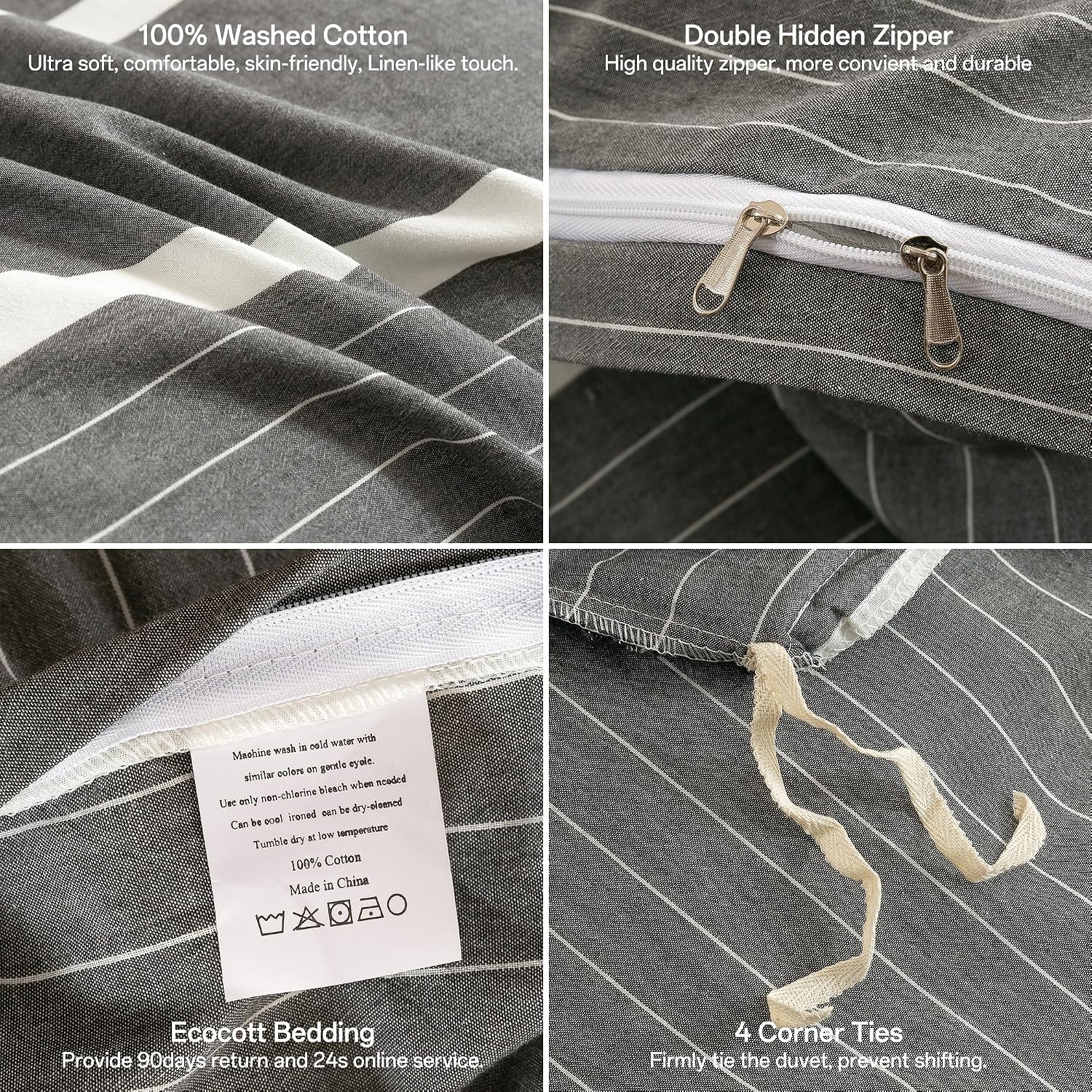 Thumbnail 5 de ECOCOTT Queen Duvet Cover Set 100% Cotton