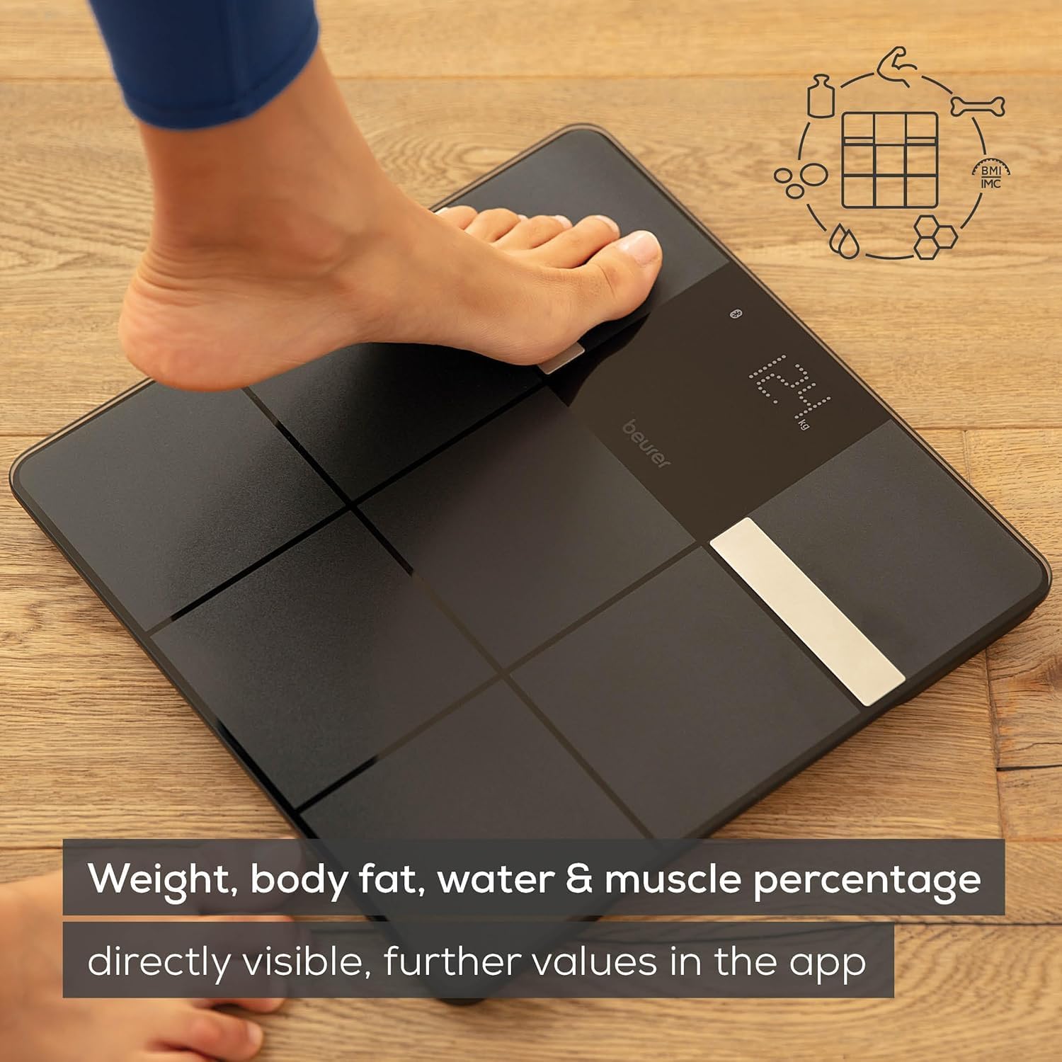 Detalle de Beurer BF 450: Bluetooth Body Analysis Bath Scale with App Sync
