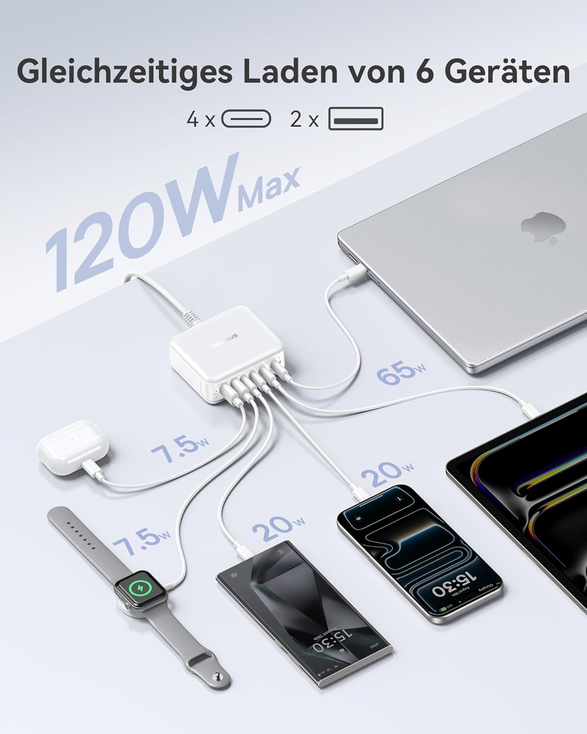 Thumbnail 1 de Baseus 120W USB-C GaN Ladegerät PPS