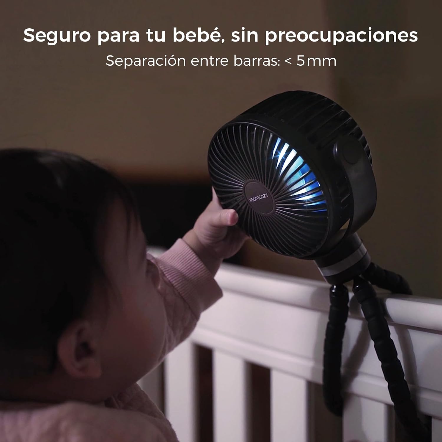 Thumbnail 3 de Momcozy 8000mAh Ventilador Portátil para Cochecito: autonomía, giro de 360° y luz nocturna