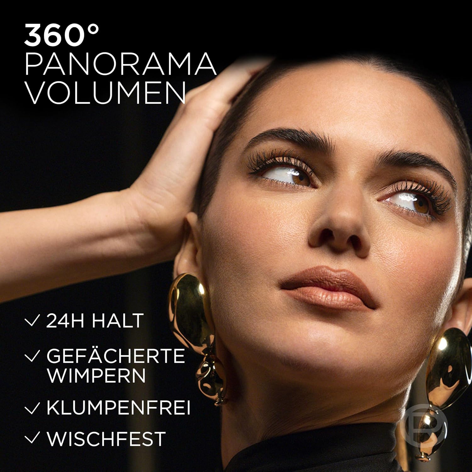 Detalle 2 de L'Oréal Paris Panorama Mascara All Night Black – Volumen, Definition und 1,4x größere Augen
