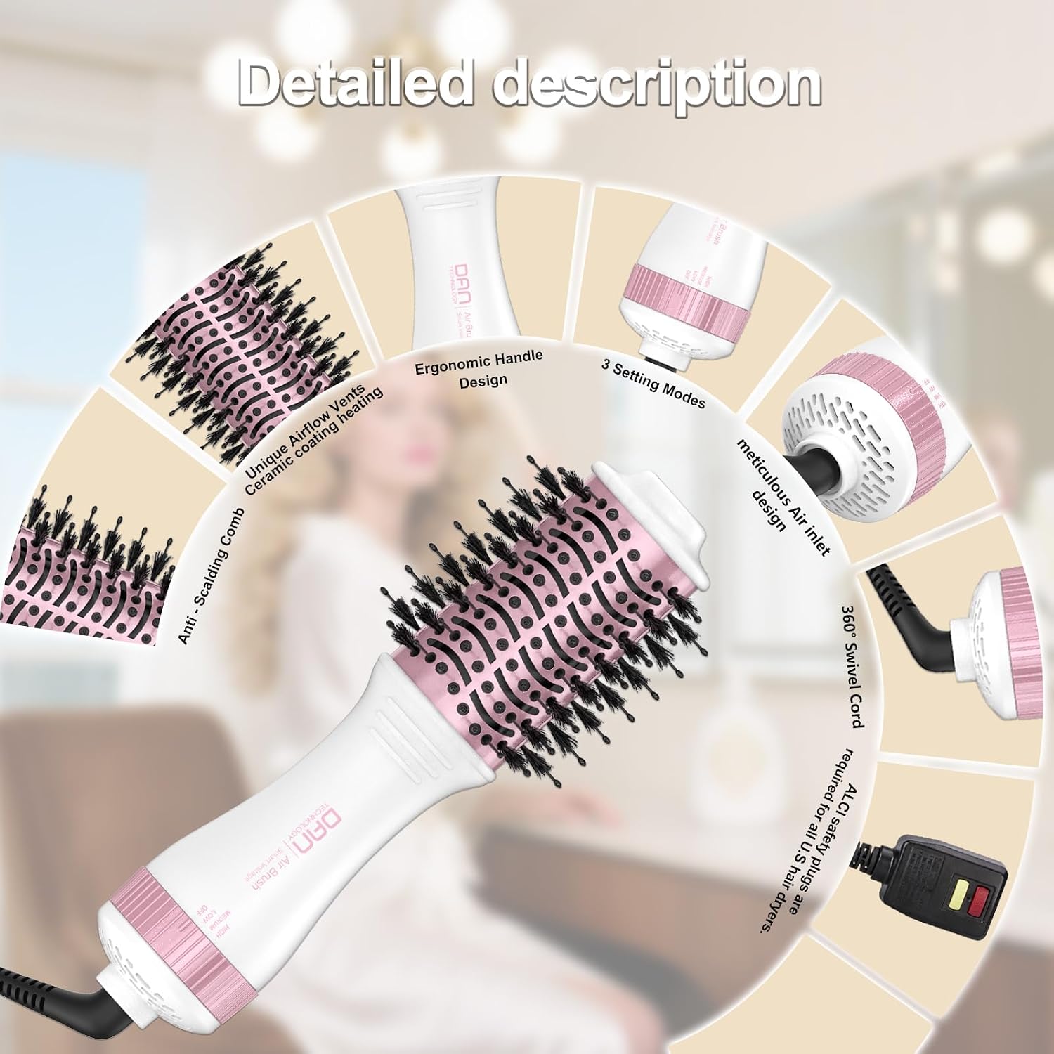 Thumbnail 4 de DAN Auto Dual Voltage Hair Dryer Brush 2in 🌬