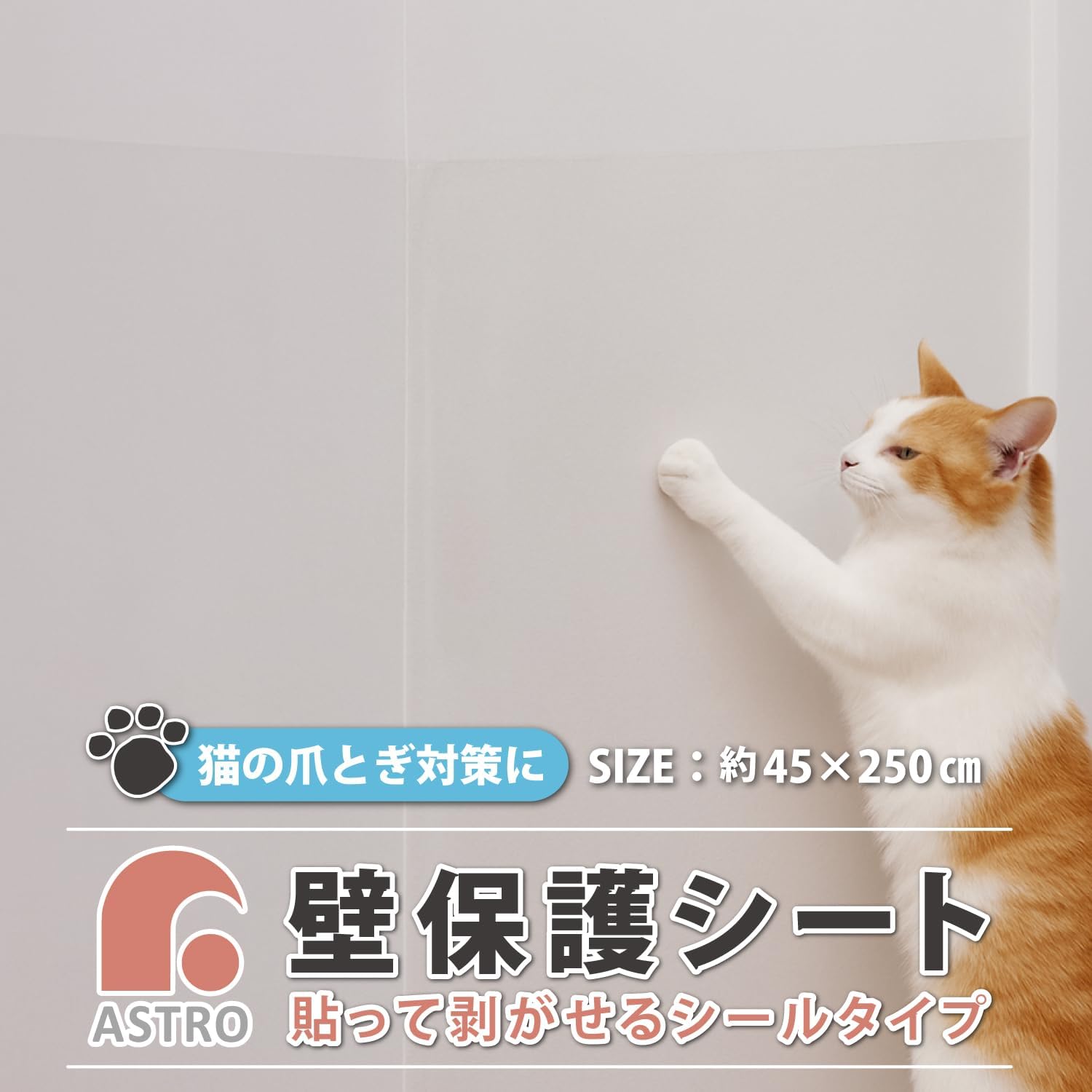 Thumbnail 1 de アストロ 730-66 壁保護シート 約45×250cm 半透明・はがせるタイプ