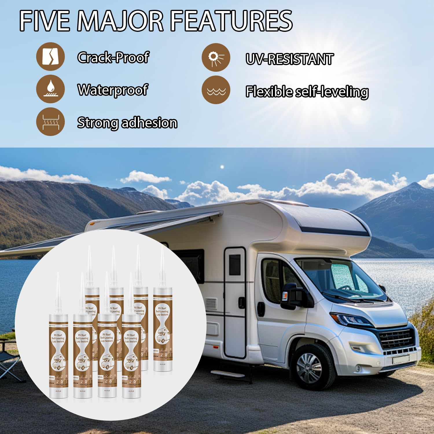Detalle 2 de Dongxw RV Roof Sealant 8-Pack