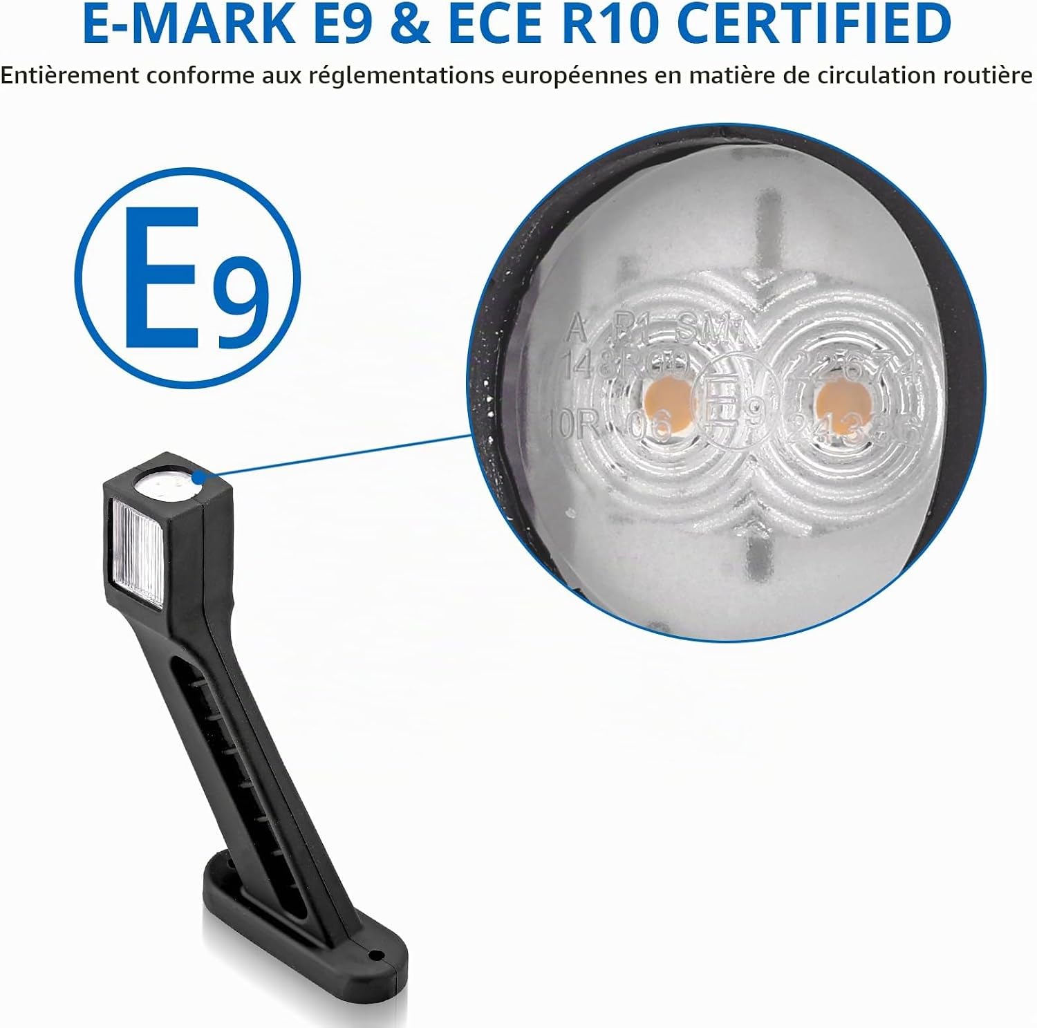 Detalle de DTEANJU led-markeringslichten voor aanhangwagen, 187 mm, 12/24 V en IP65, set van 2