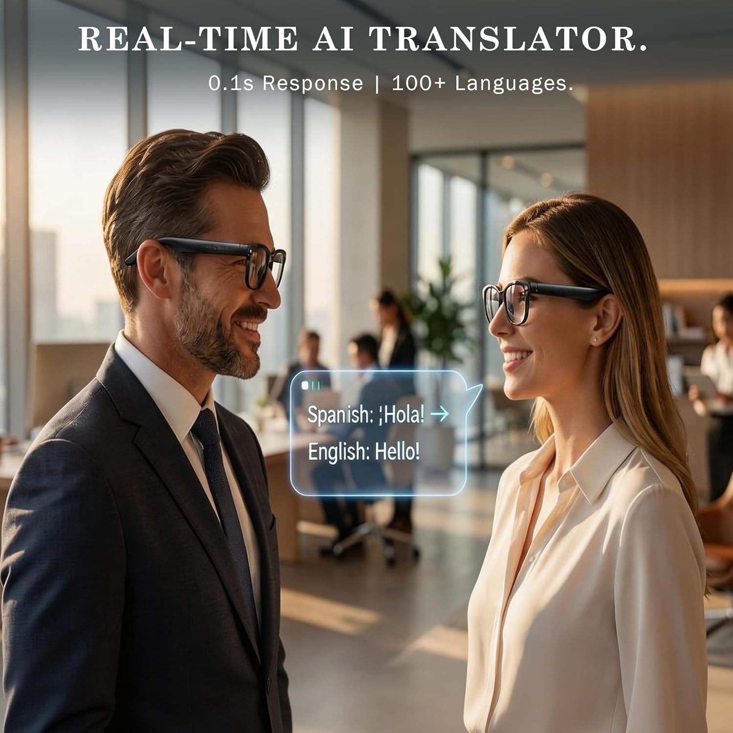 Thumbnail 5 de EarlySincere 4K Smart Camera Glasses with ChatGPT AI, Live Translation & Bluetooth Audio (Blue Light + Sunglasses)