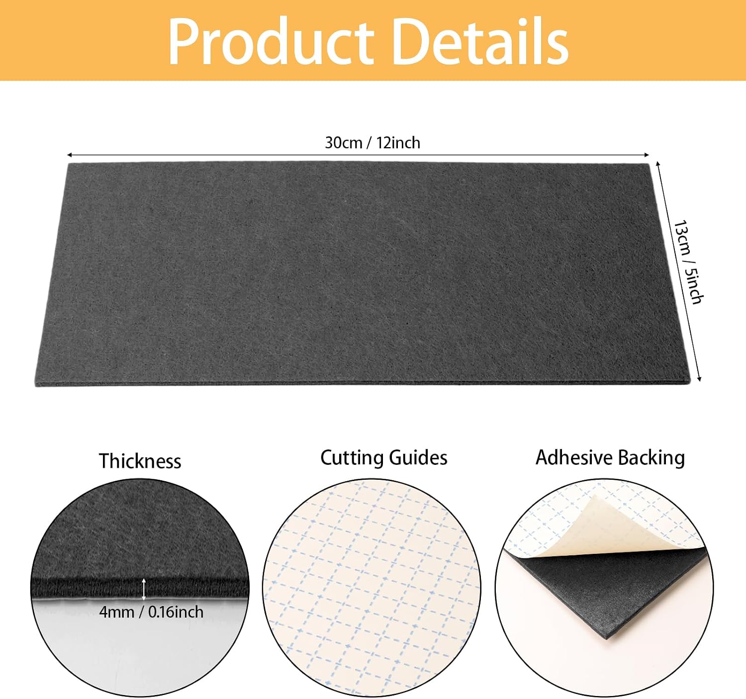 Detalle 2 de Felt Furniture Pads, 4 mm