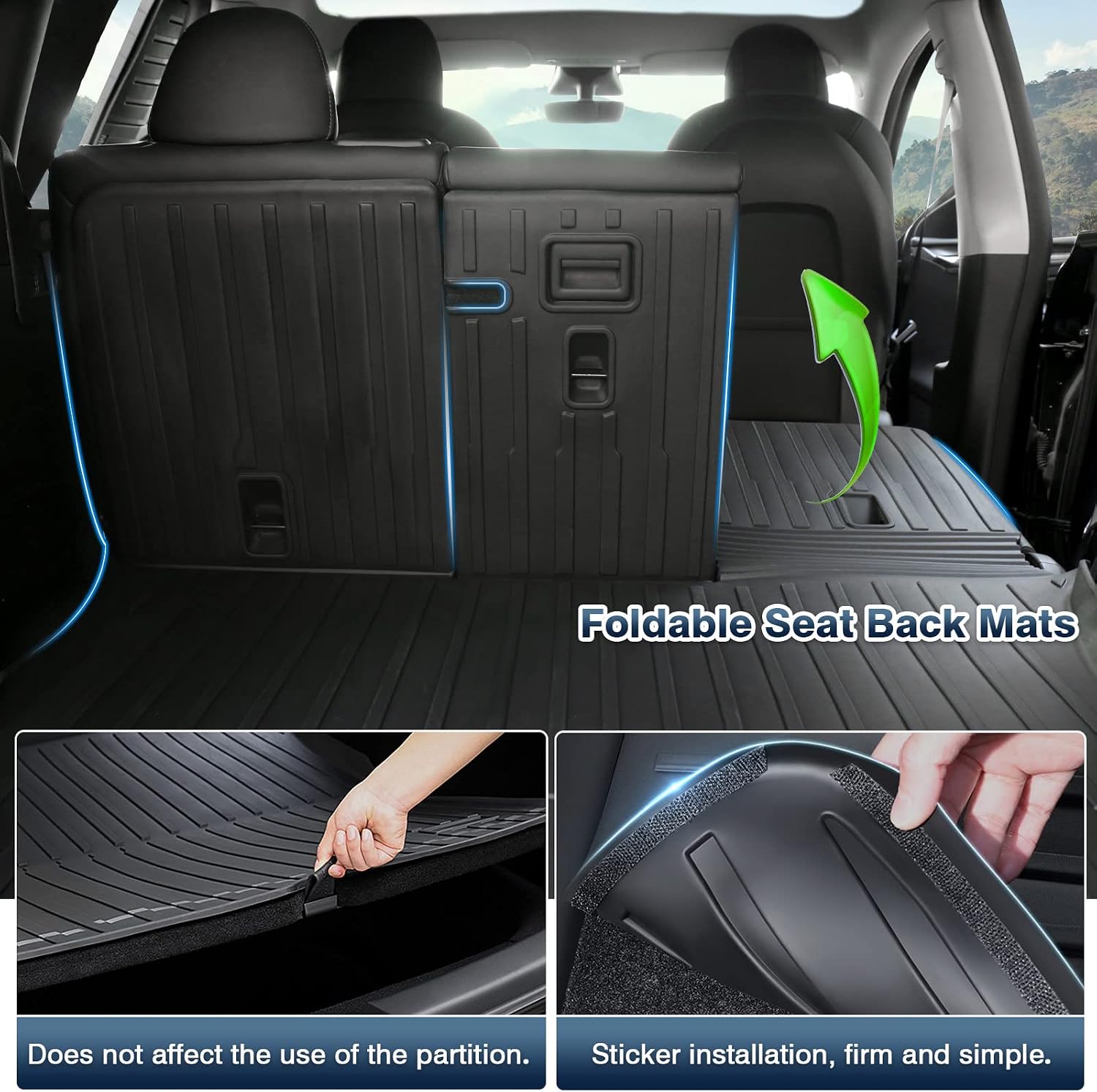 Thumbnail 4 de KUST Custom Fit Trunk Mat for 2020-2024 2025 Tesla Model Y (5-Seat, Not for 7-Seat) — All-Weather Cargo Liner