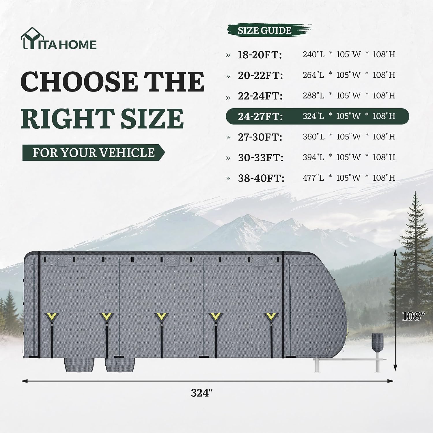 Thumbnail 6 de YITAHOME Travel Trailer Cover 24–27FT