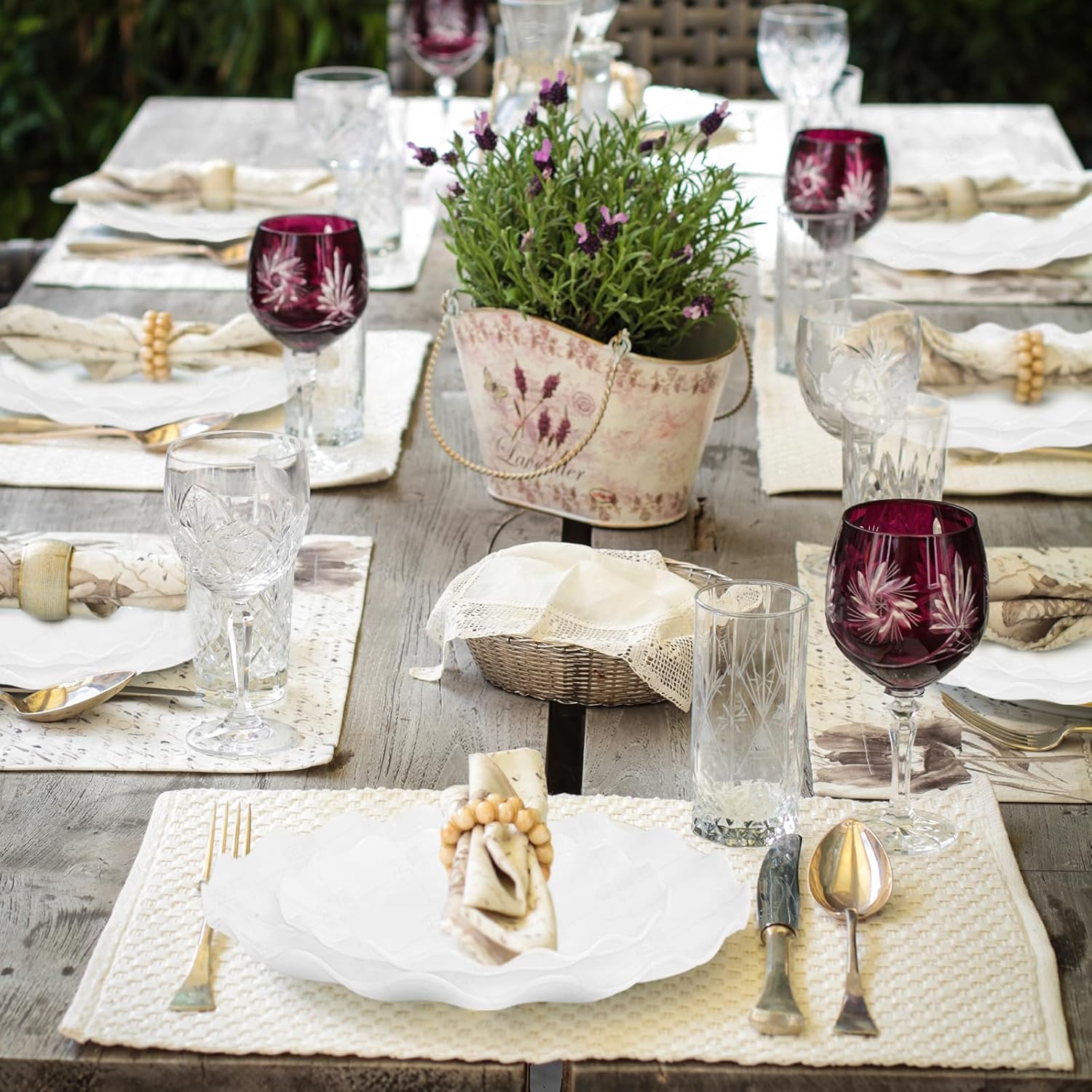 Detalle 2 de LIYH 50 Pcs White Scalloped Plates