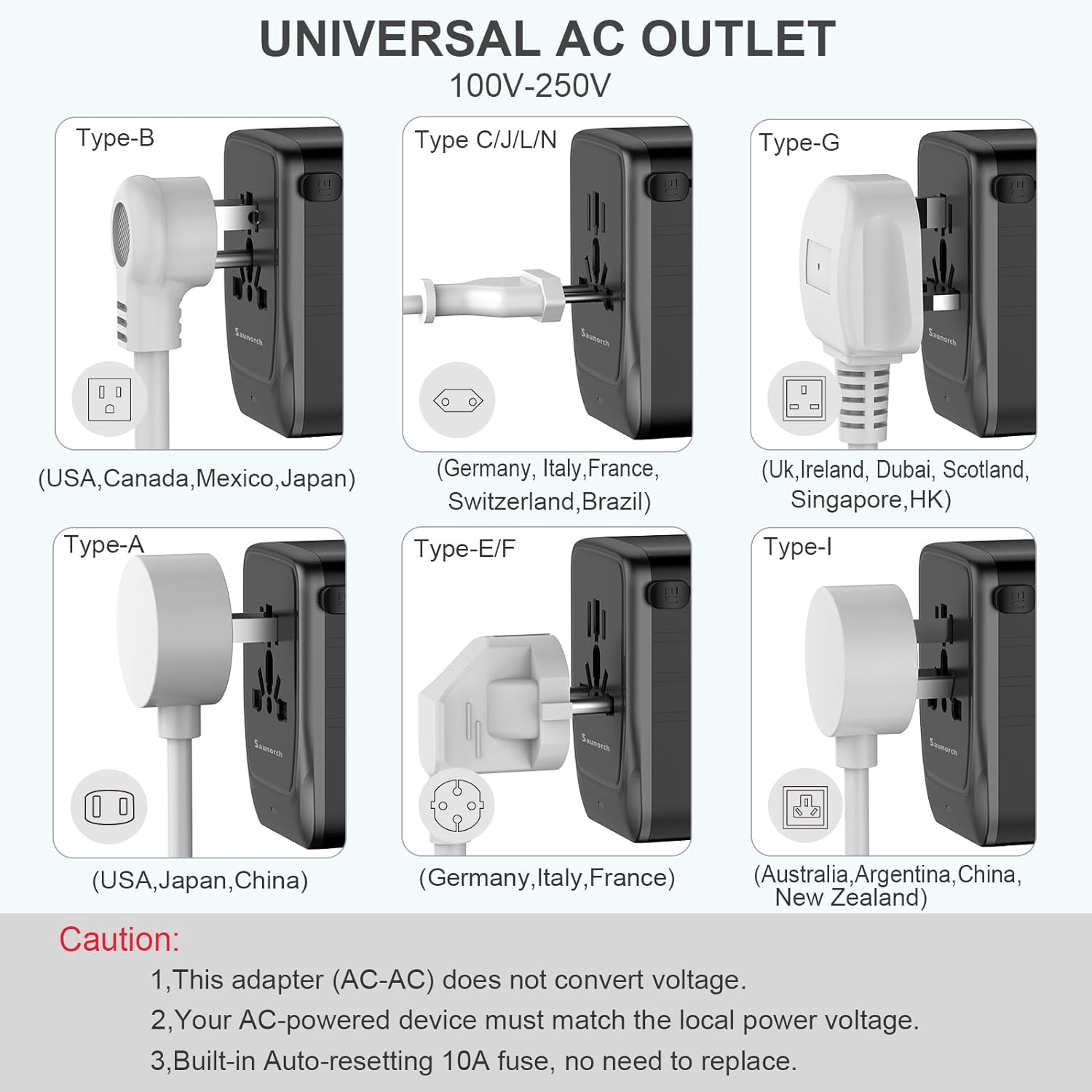 Thumbnail 4 de SAUNORCH Universal Travel Adapter PD 35W