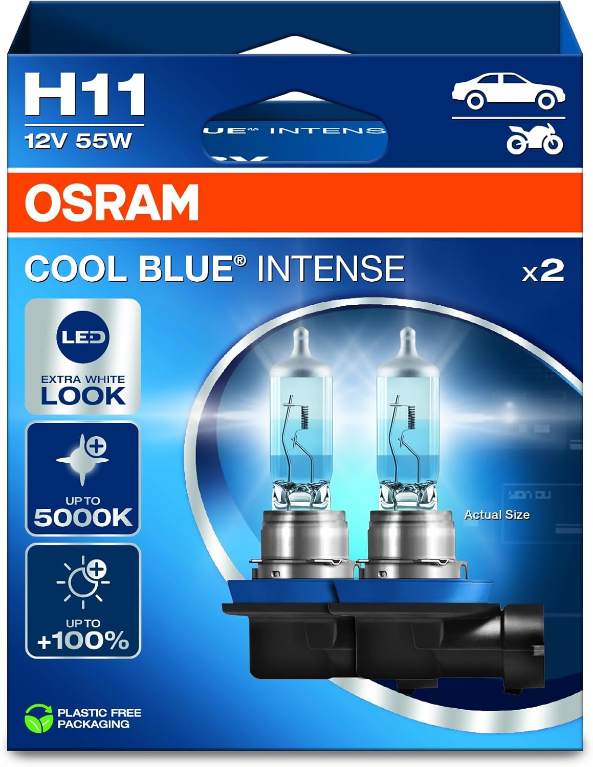 Thumbnail 1 de Osram COOL BLUE INTENSE H11 – 2er Pack mit LED-Optik, +100% Helligkeit bis 5000 K