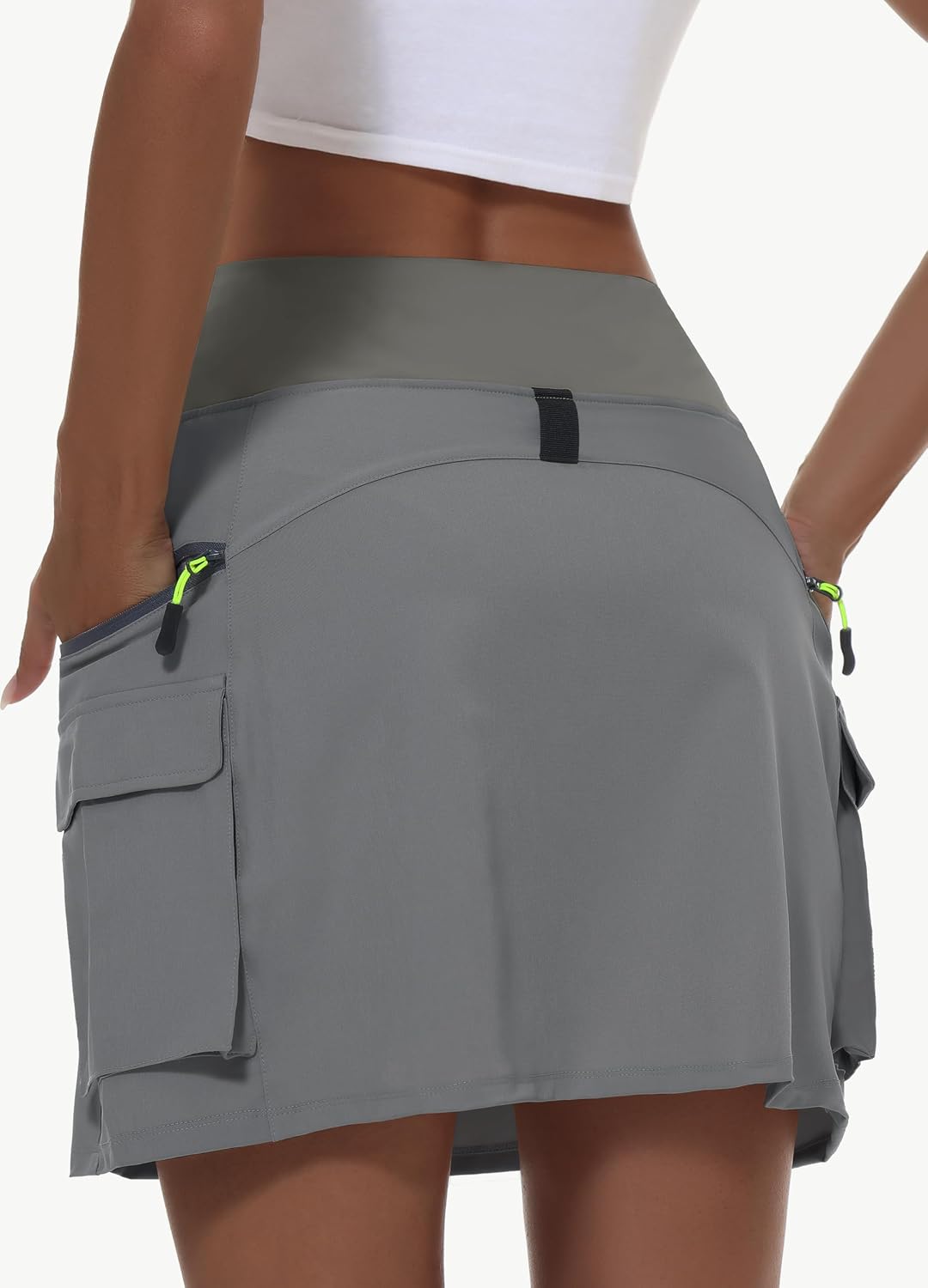 Detalle 2 de MIVEI Women’s Hiking Cargo Skorts with Zipper Pockets (High-Waisted, Quick-Dry UPF 50+)