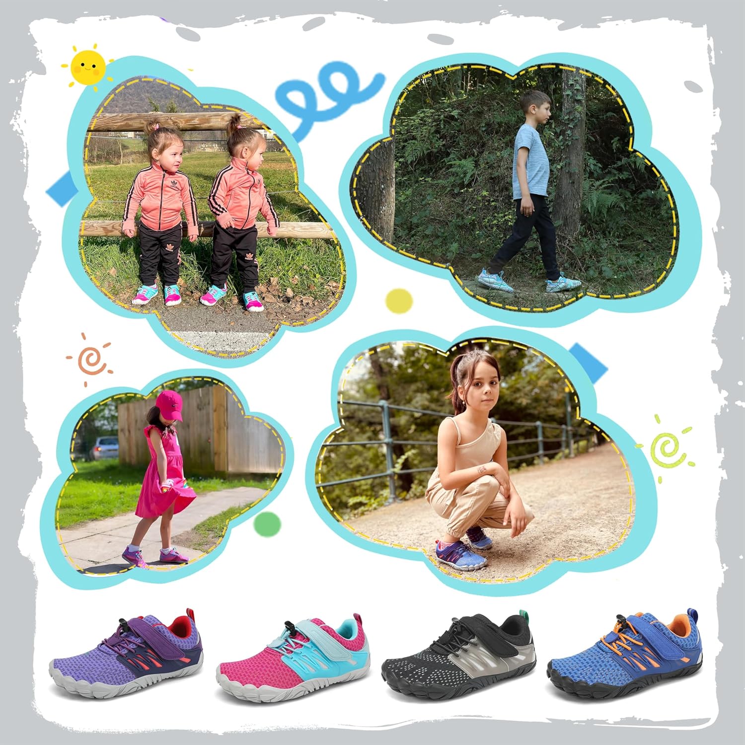 Thumbnail 6 de SAGUARO Barfußschuhe Kinder Outdoor Sport (Gr. 24–36) – flexible, breite Zehenbox & rutschfeste Sohle