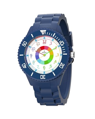 Detalle de Weayege Montre Bracelet Éducative pour Enfants – Cadran coloré, lunette tournante et lecture facile de l’heure