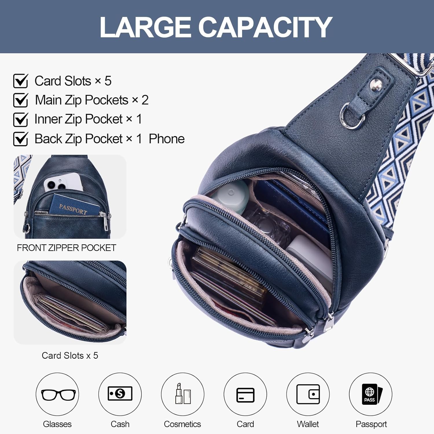 Detalle 2 de Lexiyat anti theft crossbody bag 15cm