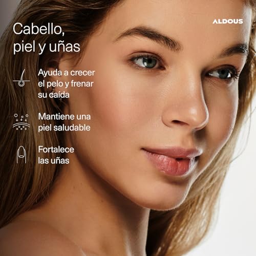 Detalle de Biotina 120 Gominolas 10.000mcg de Aldous Bio: cabello, piel y uñas con sabor a cereza