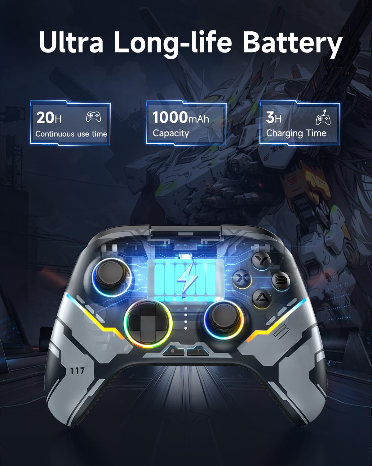 Detalle 2 de EasySMX X15 Wireless PC Controller with Hall Joysticks