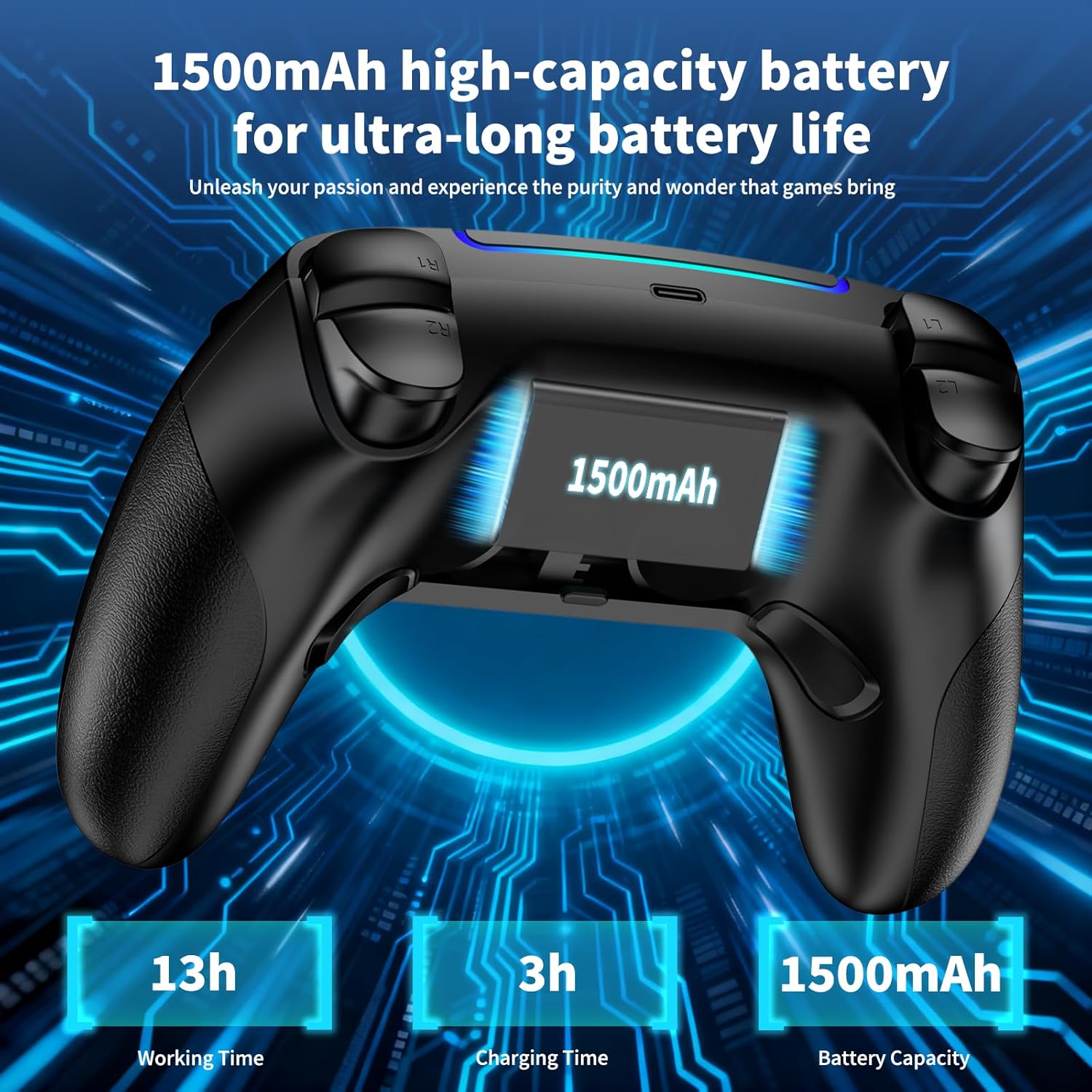 Detalle 2 de JORREP Manette sans fil 1500 mAh