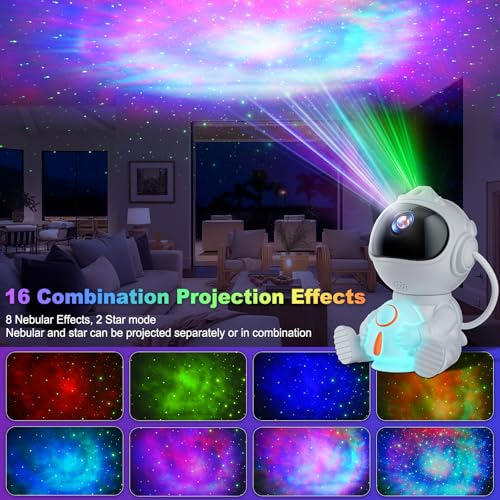 Thumbnail 1 de Swoieltr Astronaut Galaxy Projector: Nebula Modes, Star Show and Night Light for Kids and Rooms