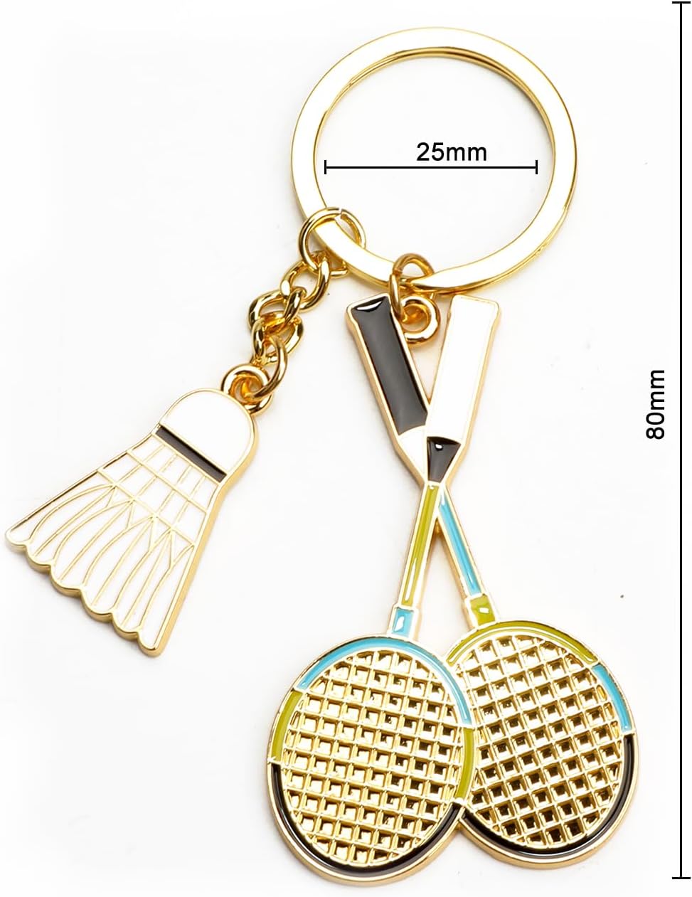 Thumbnail 3 de Tranbath Sport-Schlüsselanhänger mit Mini Tischtennis- und Badminton-Schläger – Fan-Accessoire fürs Büro und Verein