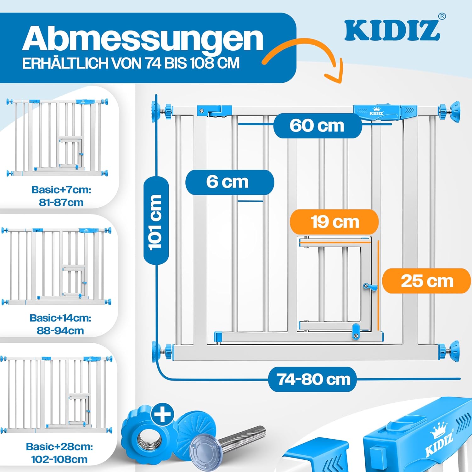 Detalle 2 de KIDIZ Absperrgitter zum Klemmen 74–80 cm