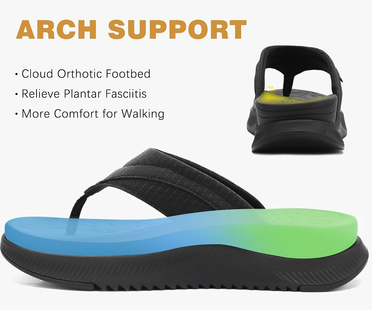 Thumbnail 1 de ONCAI Women's Orthotic Cushion Flip Flops 6mm