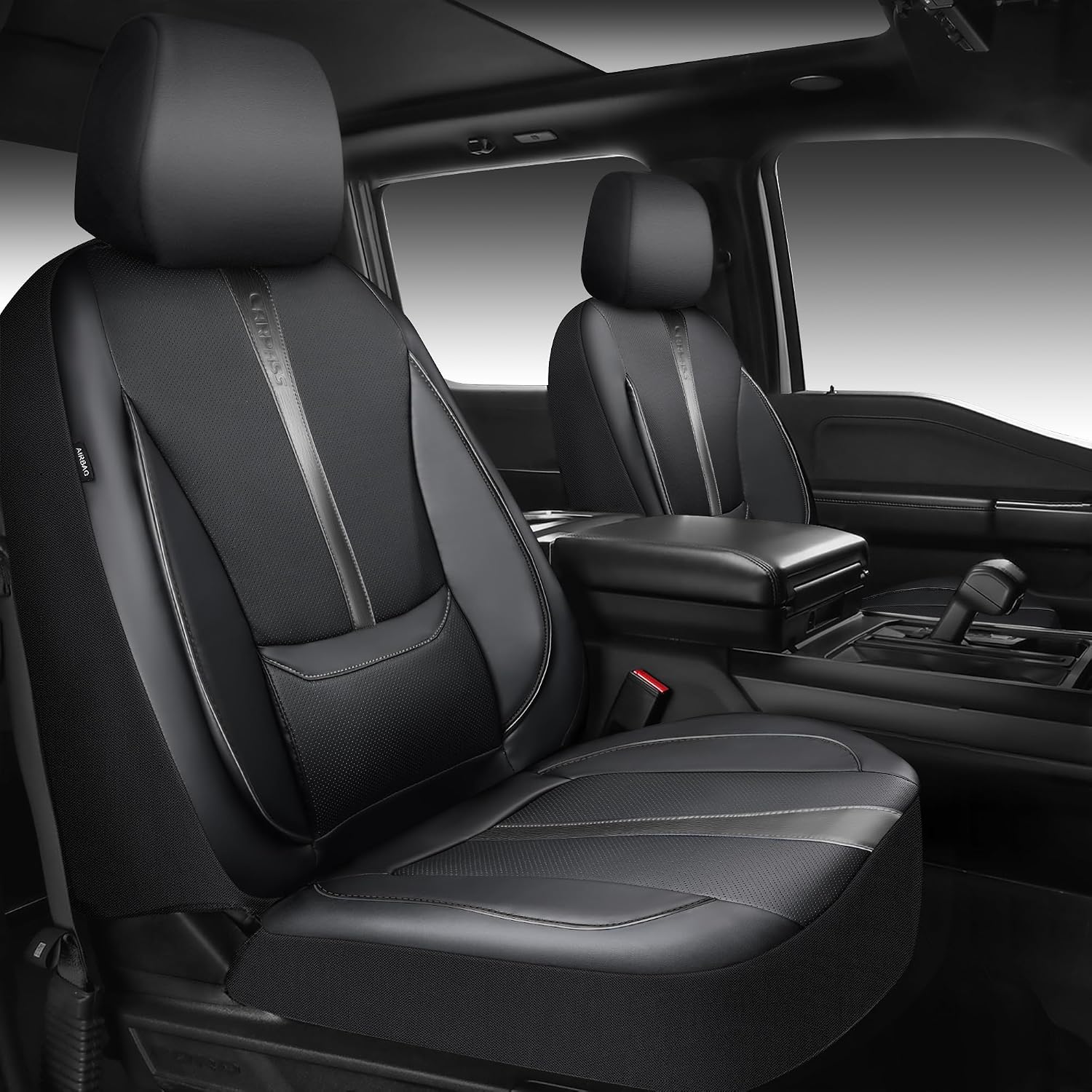 Detalle de CAR PASS Nappa Leather Front Seat Covers — Universal 2 pcs