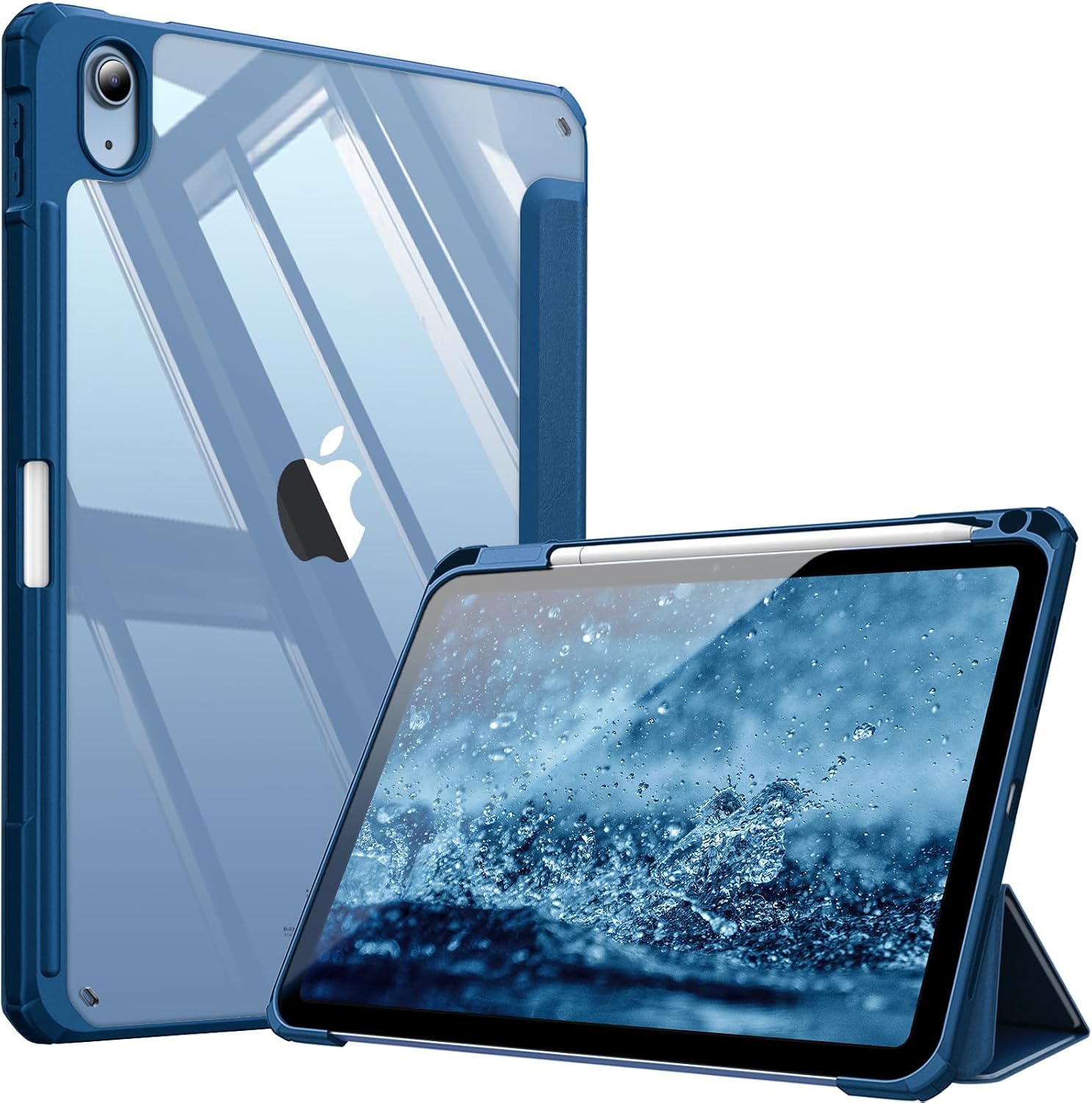 Detalle de FINTIE Hybrid Case for iPad (A16) 11th Gen 11-inch (2025) & iPad 10th Gen 10.9-inch (2022) – Shockproof Clear Back, TPU Frame, Pencil Holder, Auto Wake/Sleep