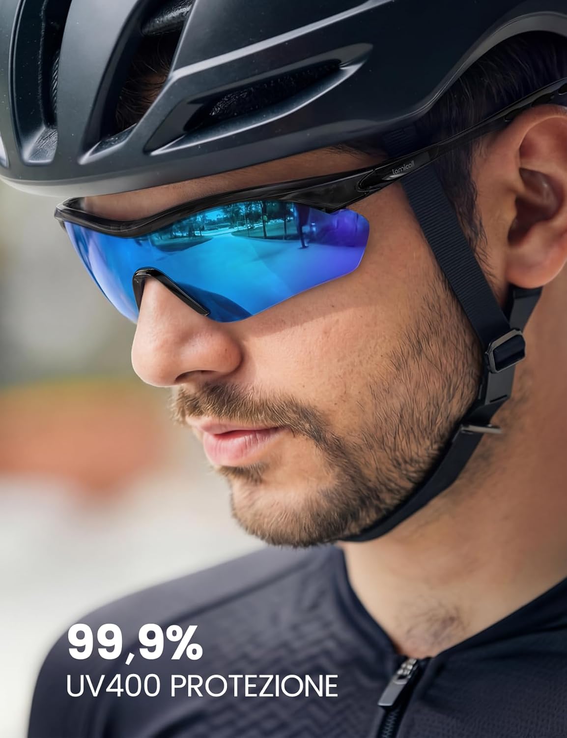 Detalle 2 de Lamicall Occhiali da Sole Ciclismo Polarizzati – 22g Ultraleggeri, TAC Lente One-Piece, UV400, TR90