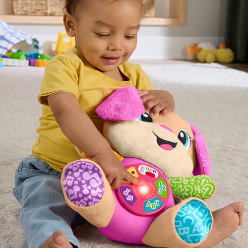 Detalle de Fisher-Price Sis Pink Smart Stages Plush: Multilingual Learning Toy for infants 6+ months