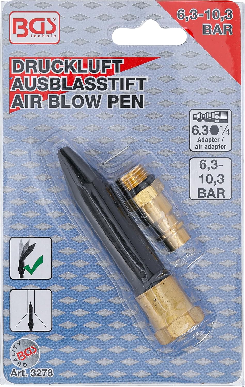 Thumbnail 3 de BGS 3278 Druckluft-Ausblasstift, 80 mm – kompakt für enge Platzverhältnisse