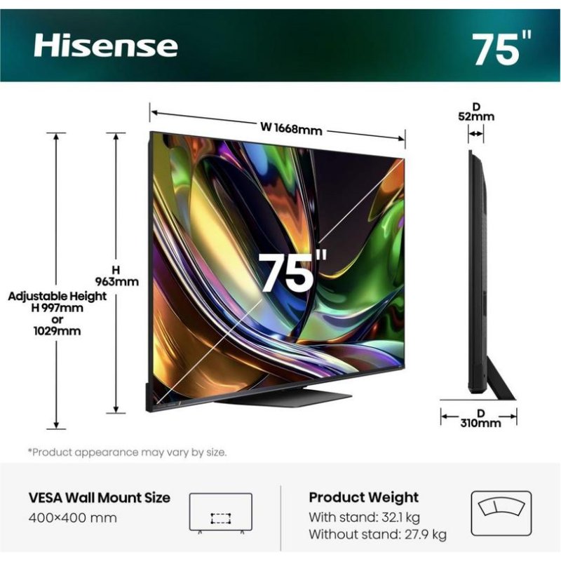 Thumbnail 3 de TV Hisense Mini LED 75UR8S 75" 4K UltraHD, Dolby Atmos y VIDAA