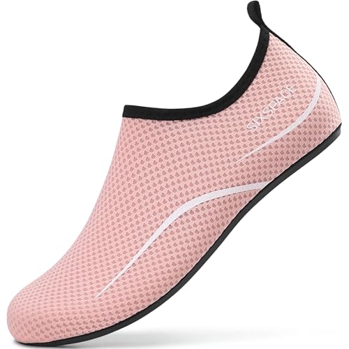 Sixspace Damen Badeschuhe Pink 40 EU – Wasserschuhe für Strand, Pool und Wassersport