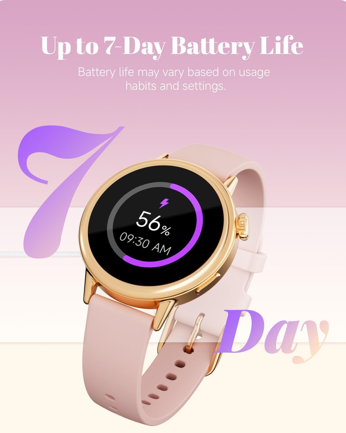 Thumbnail 6 de TOOBUR Petite Smart Watch for Women (37mm) – Pink AOMLED AMOLED fitness tracker with Bluetooth notifications