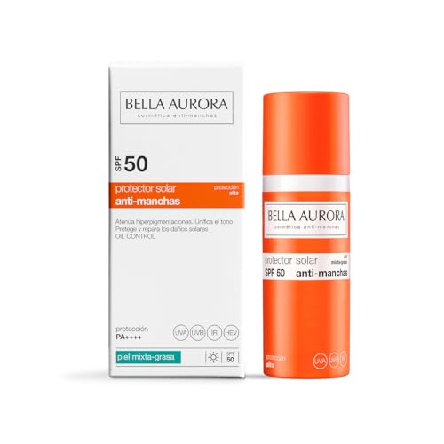 Bella Aurora Protector Solar Facial Antimanchas SPF 50+ para Piel Mixta y Grasa