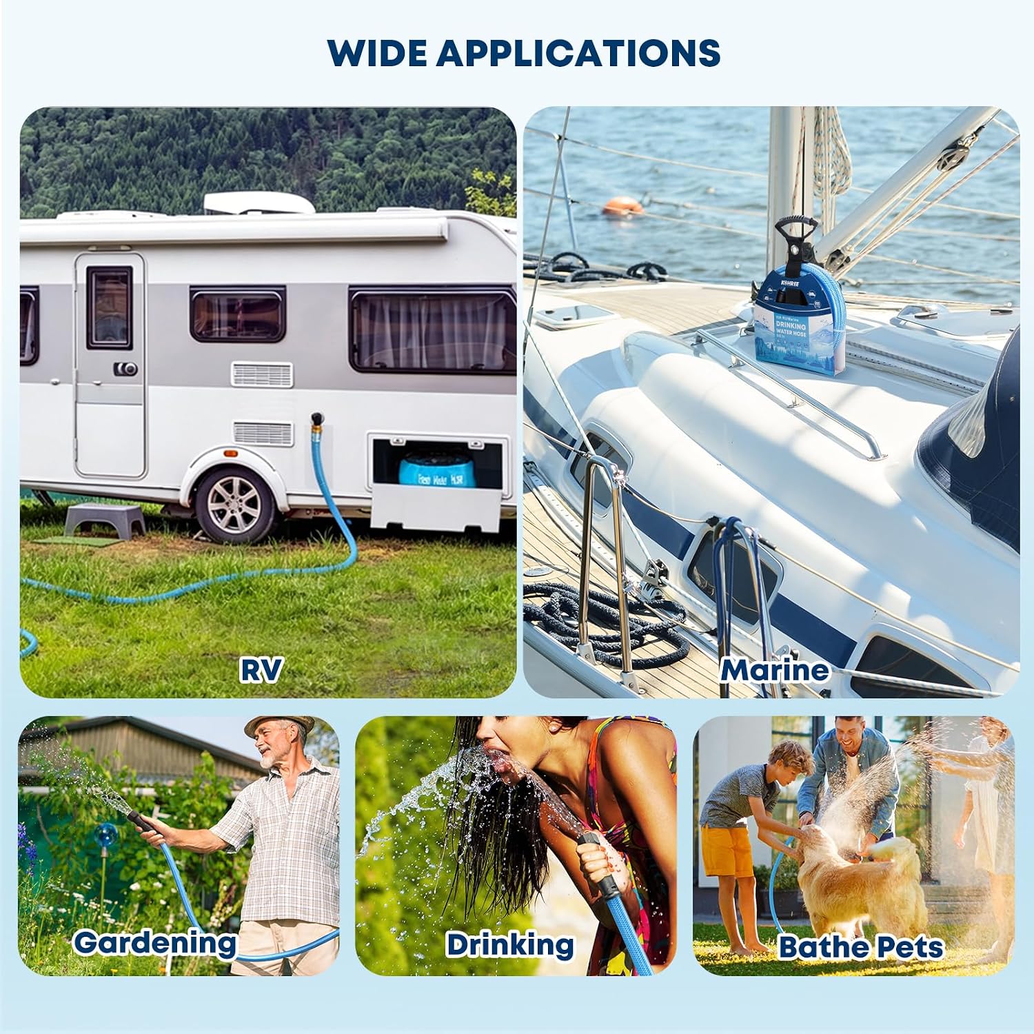 Thumbnail 6 de Kohree 100FT Upgraded RV Water Hose: 5/8" Premium Drinking Water Hose for Camper, Leak-Free and Flexible