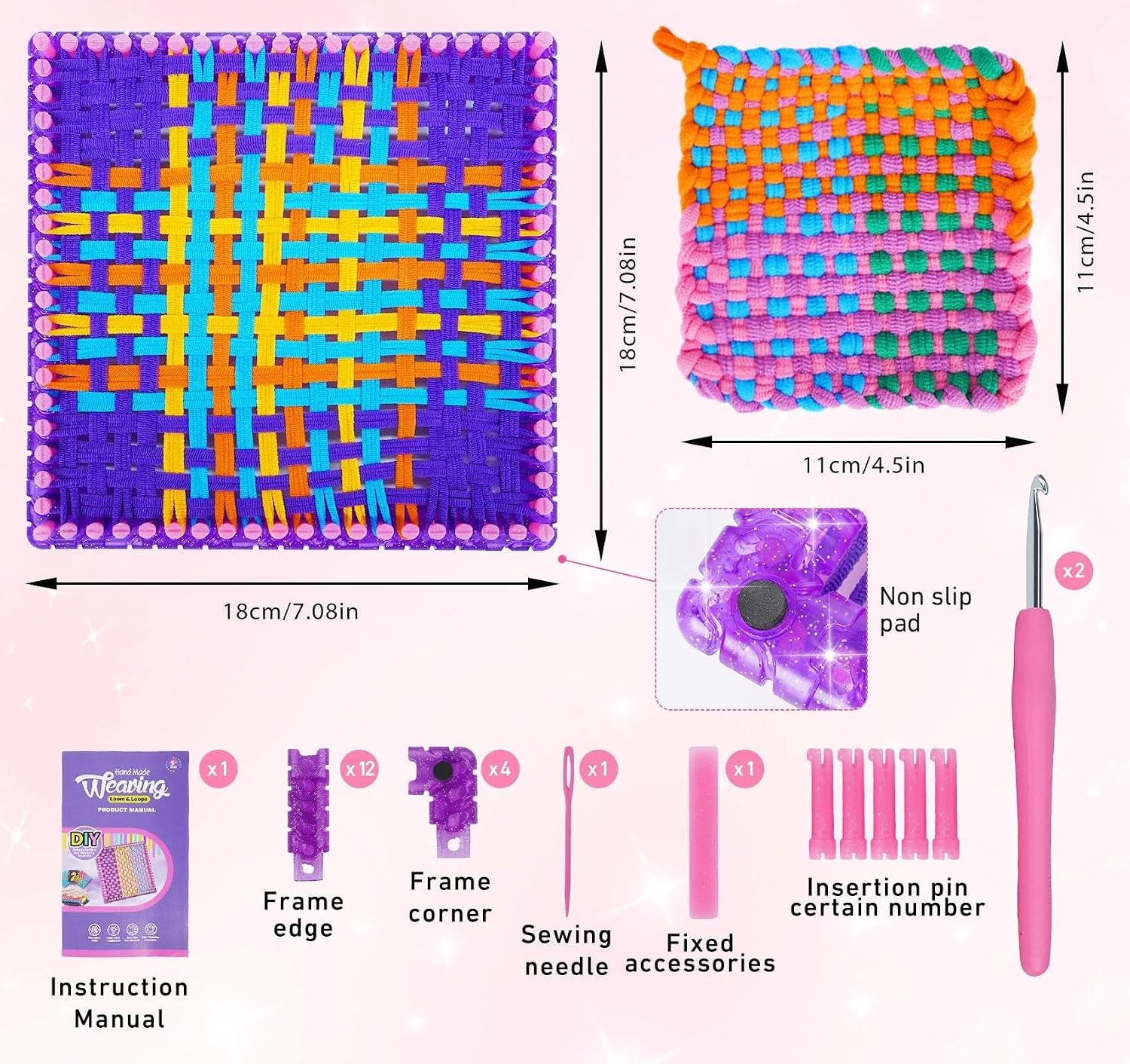 Detalle 2 de BLISSIQUEE Kids' Weaving Loom Kit, 12 Colors