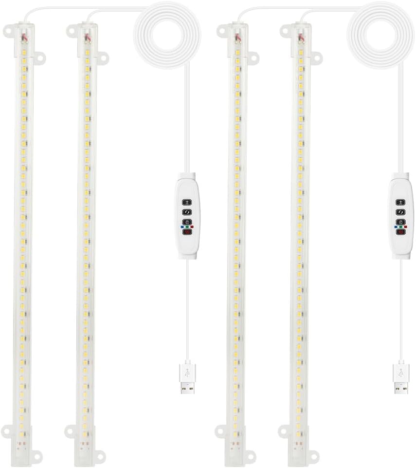 Detalle de Ainiv – zestaw 2 lamp do roślin, 2 głowice, pełne spektrum i timer