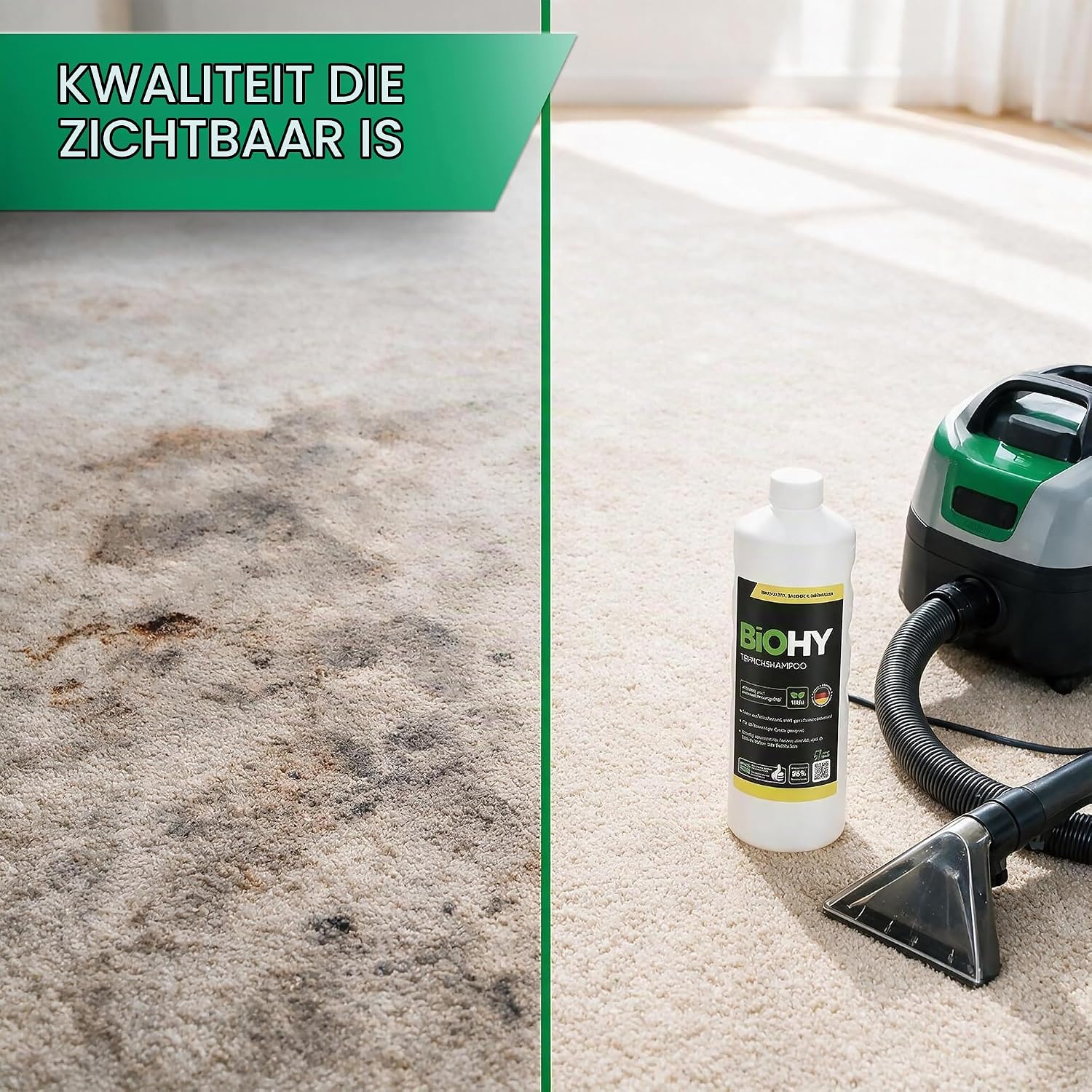 Detalle de BIOHY K12497 tapijtreiniger concentraat, 1 liter voor hardnekkige vlekken